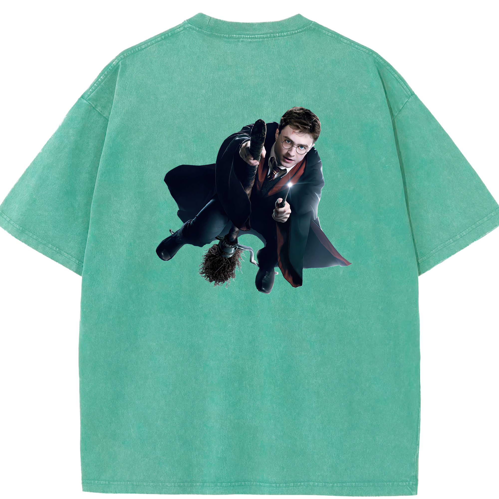 （画像用） Harry Potter ハリー・ポッターシリーズ 綿100% ヴィンテージ風 半袖Tシャツ（背面プリント）